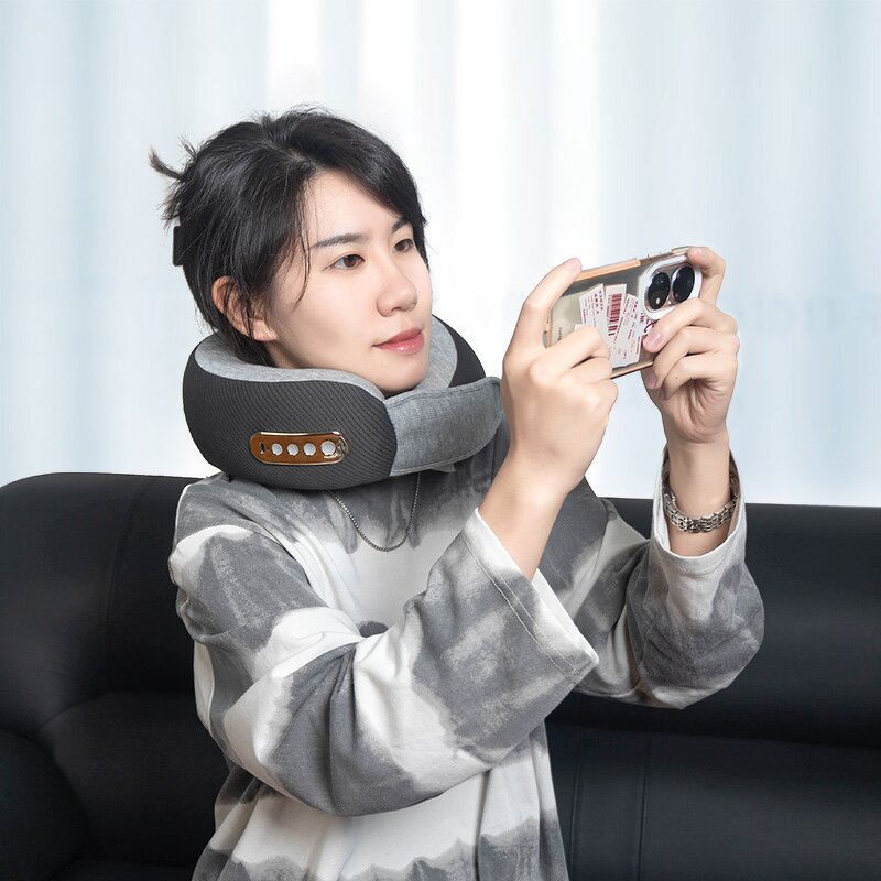 U Shape Kneading Pillow - Rechargeable Car Home Travel Neck Massage Relief Tool
