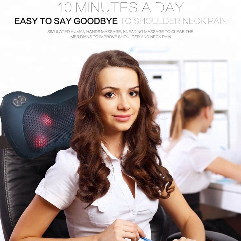 3D Shiatsu Massage Pillow - 2025 CE Rechargeable Wireless Car Body Vibrating Kneading