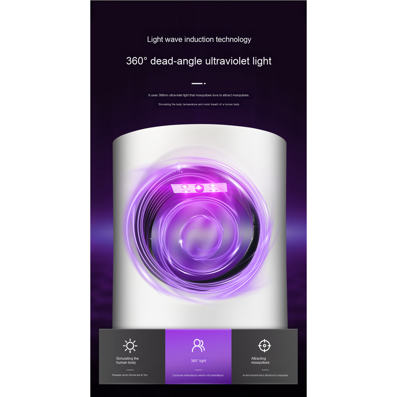 Mosquito Killer Lamp - USB Rechargeable Insect Trap Bug Zapper Intelligent Day Eye