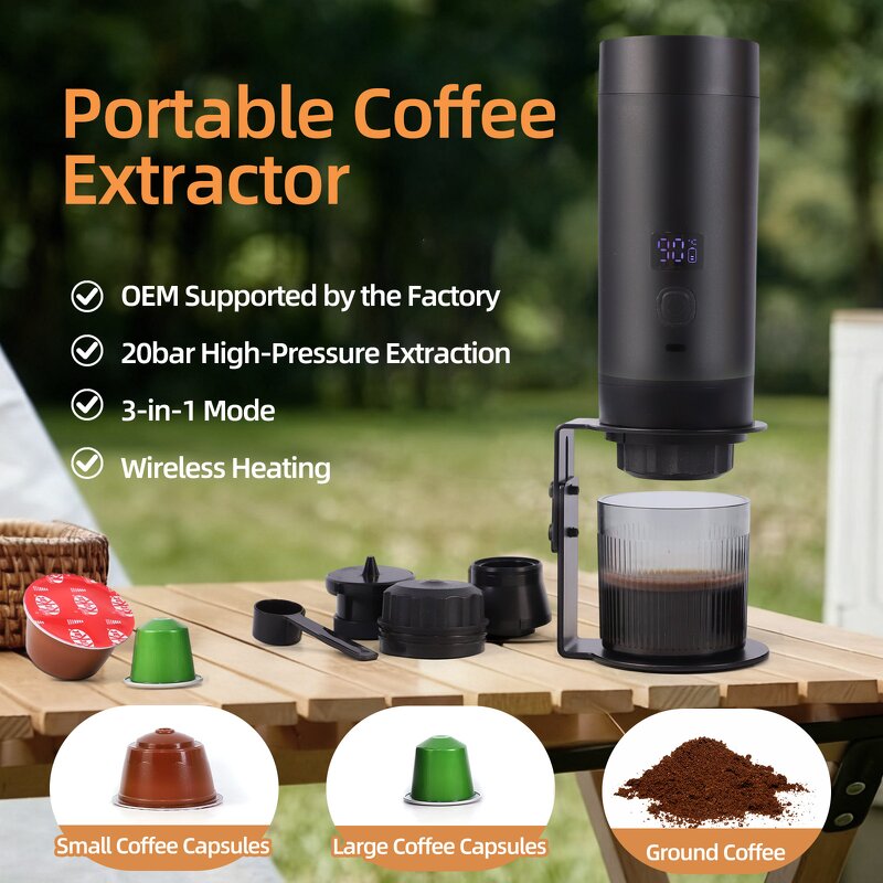 Portable Coffee Machine - 2025 Handheld Heater Wireless USB Charging Electric Pump