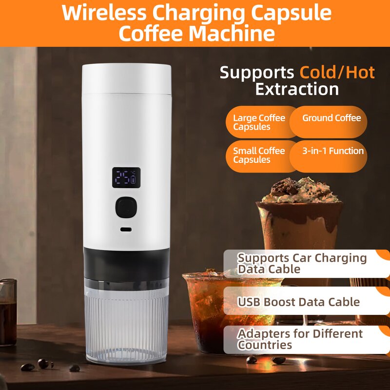 Portable Coffee Machine - 2025 Handheld Heater Wireless USB Charging Electric Pump