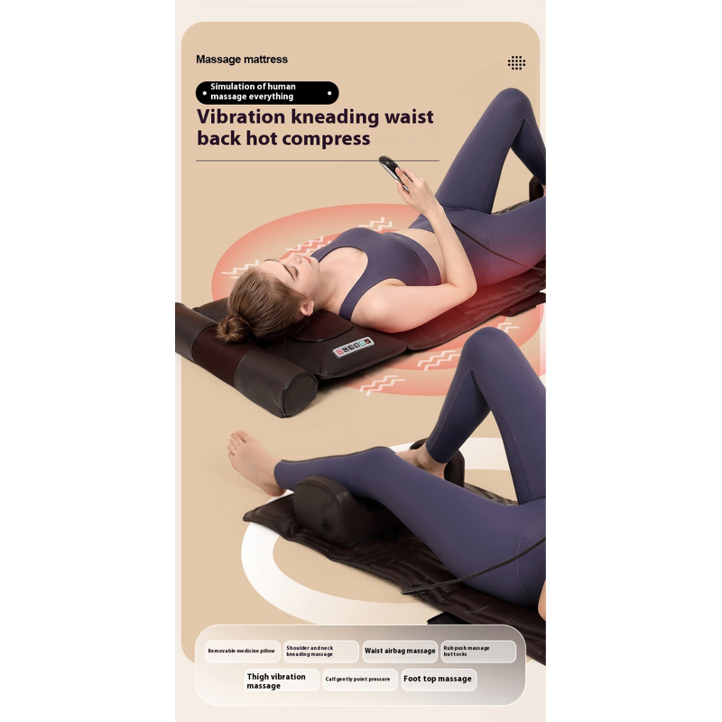 Thermal Massage Mat - Portable Electric Full Body Leg Waist Neck Head Care Heating