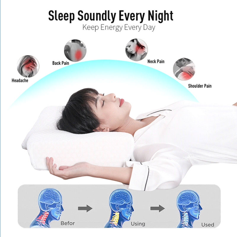 Cervical Memory Foam Pillow - Neck Shoulder Pain Relief Ergonomic Orthopedic Sleeping Support