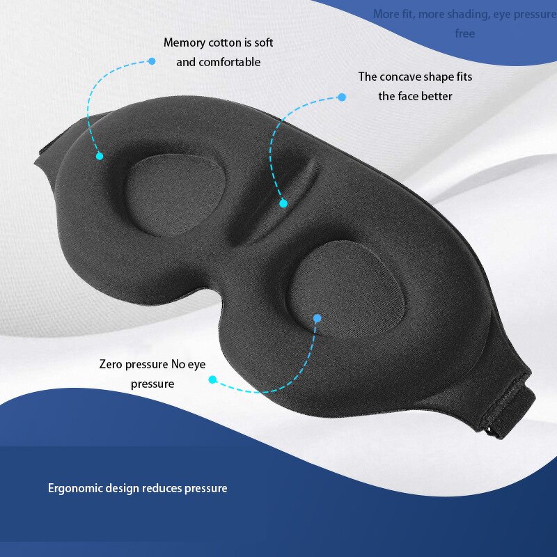 Memory Foam Sleep Mask - Custom Wholesale Weighted 3D Contoured for Eyelash Extension