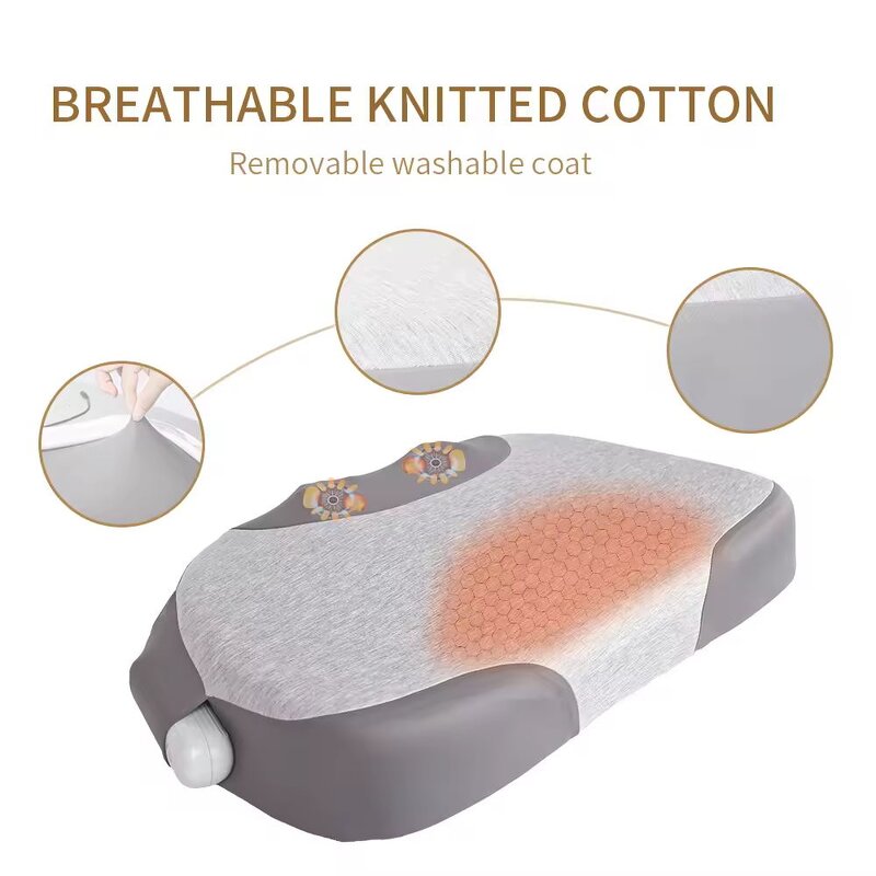 3-in-1 Smart Pillow - Height Adjustable Hot Compress Airbag Massage Neck Shoulders Controller