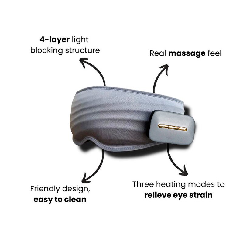 Electric Eye Massager - Wireless Remote Control Heat Compression Eye Relaxation Sleep Care