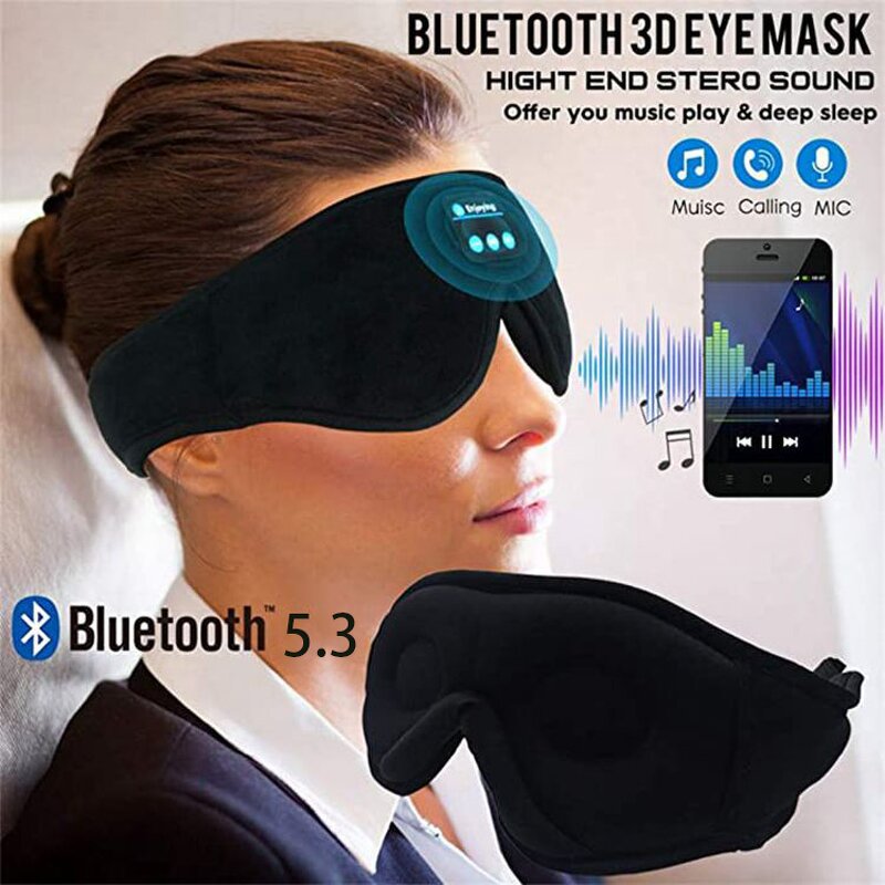 3D Bluetooth Music Eye Mask - Factory Direct 5.3 Binaural Stereo Sound Blackout Sleep