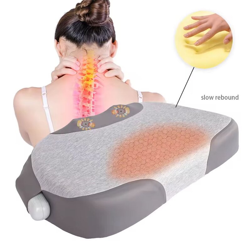 3-in-1 Smart Pillow - Height Adjustable Hot Compress Airbag Massage Neck Shoulders Controller