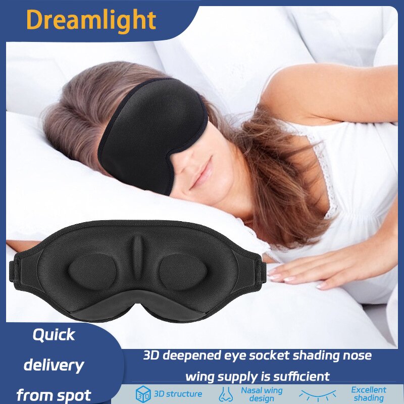 3D Contoured Sleep Mask - Soft Comfort Eye Shade Cover Night Sleep Light Blocking Blindfold