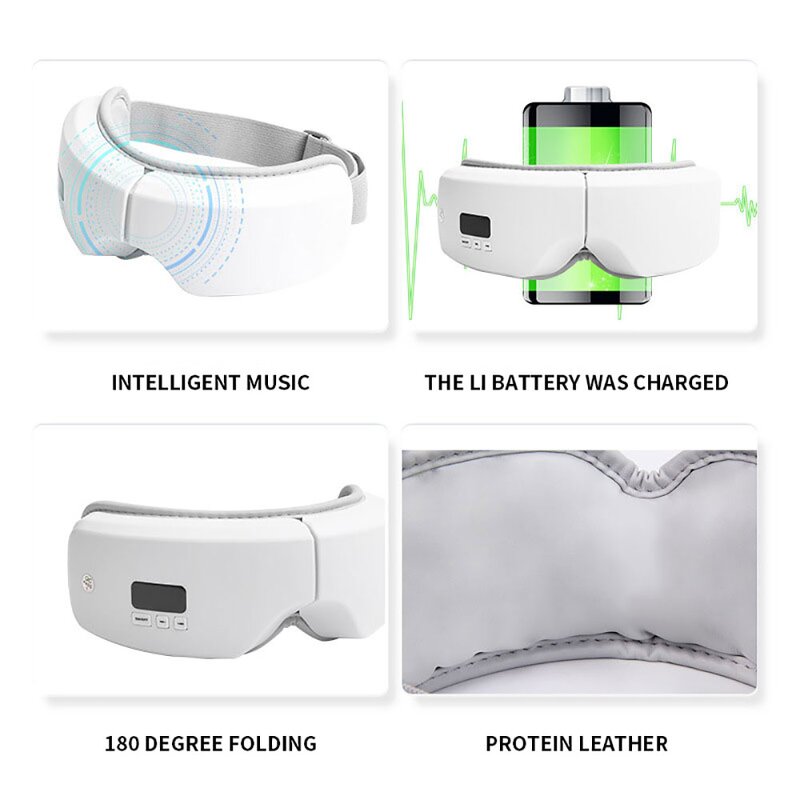 Smart Digital Eye Massager - Handheld Heated Compress Air Pressure Vibration Dark Circles Relief