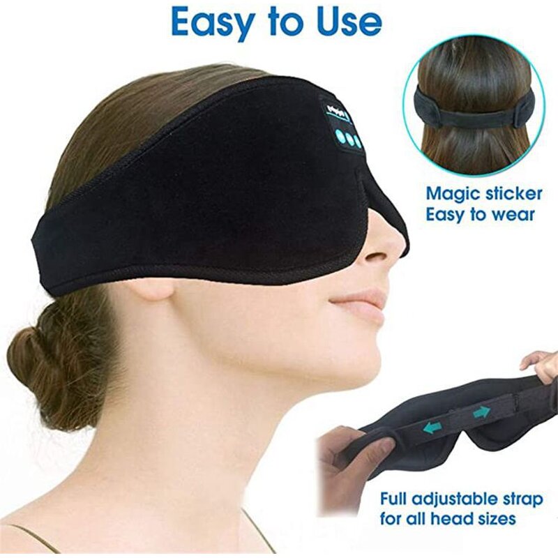 3D Bluetooth Sleep Mask - Top Sell Hand Held Waterproof Noise Cancelling Earbuds Dark Circles