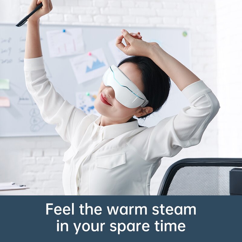 MINI Music Eye Massager - Portable Care Relieves Eye Strain Air Pressure Heat Compress Dark Circles