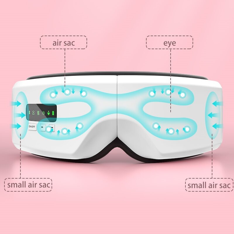 Air Compression Eye Massager - High Quality Portable Handheld Vibration Heat Rechargeable Dark Circles