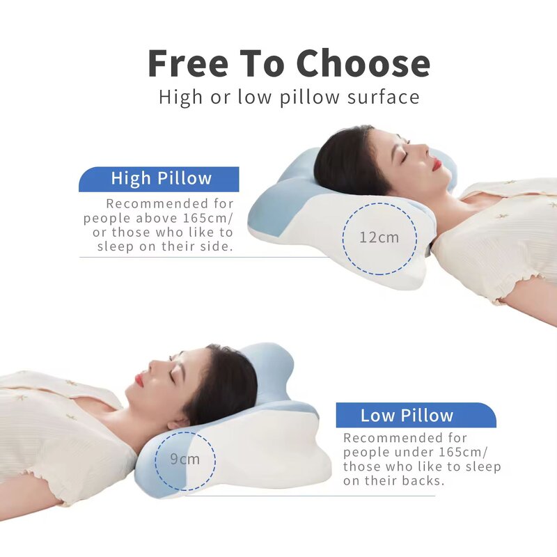 Orthopedic Memory Foam Pillow - Ergonomic Deep Sleep Cervical Neck Support Massage Relief
