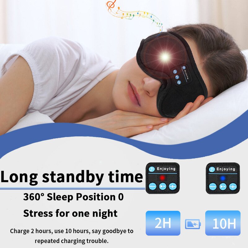Bluetooth Music Eye Mask - Hot 5.0 Audio Wireless 3D Stereo White Noise Dark Circles Relief