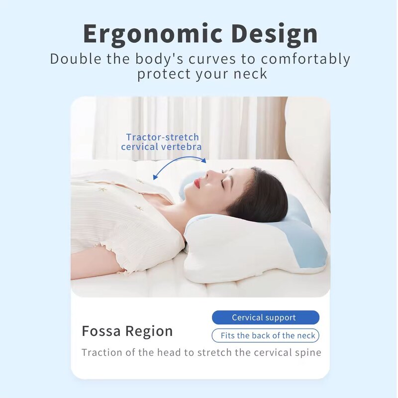 Orthopedic Memory Foam Pillow - Ergonomic Deep Sleep Cervical Neck Support Massage Relief