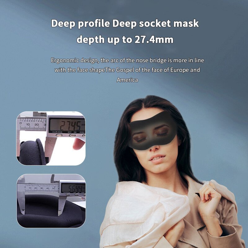 3D Silk Contoured Eye Mask - 100% Weighted Block Out for Eyelash Extensions Yoga Travel