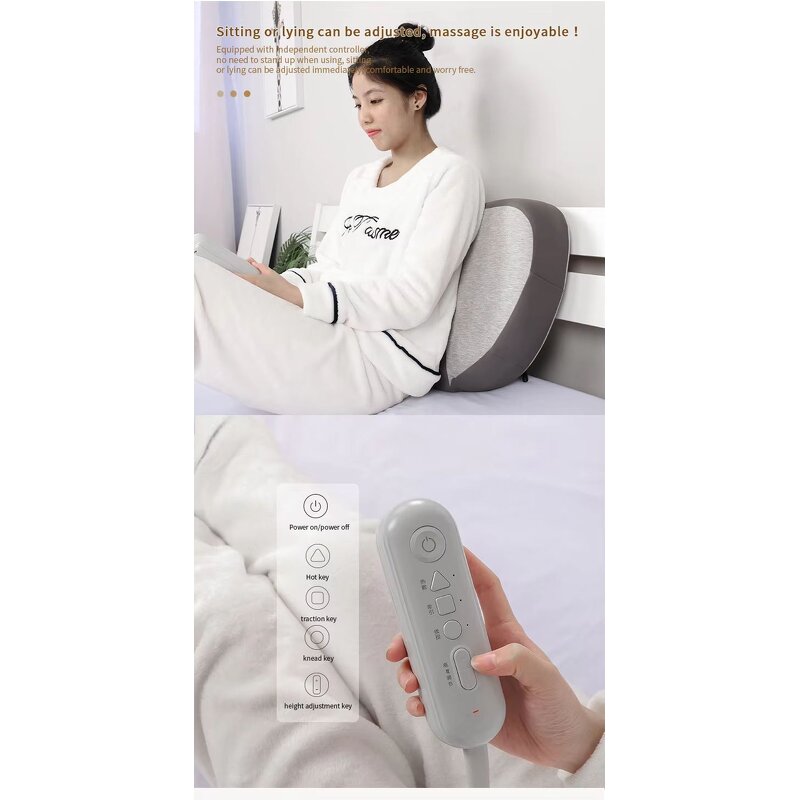 3-in-1 Smart Pillow - Height Adjustable Hot Compress Airbag Massage Neck Shoulders Controller