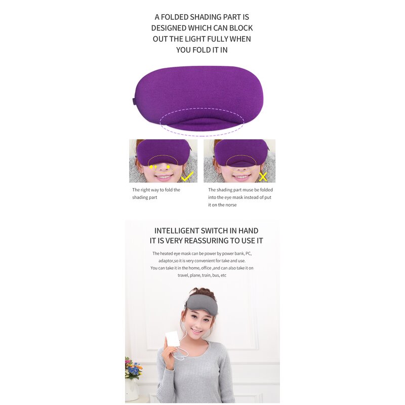 USB Heated Sleep Eye Mask - 2024 Hot Selling Timed Temperature Control Steam Dark Circles Tightening