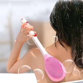 2in1 Electric Bath Brush - Multifunction Long Handle Vibrating Back Body Cleansing Portable