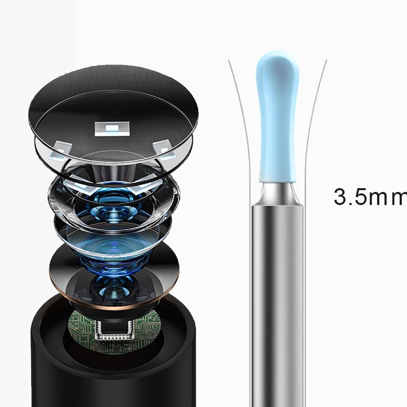 USB Ear Wax Remover - CE 1080P FHD 6LED Wireless Otoscope Ear Cleaner Tool