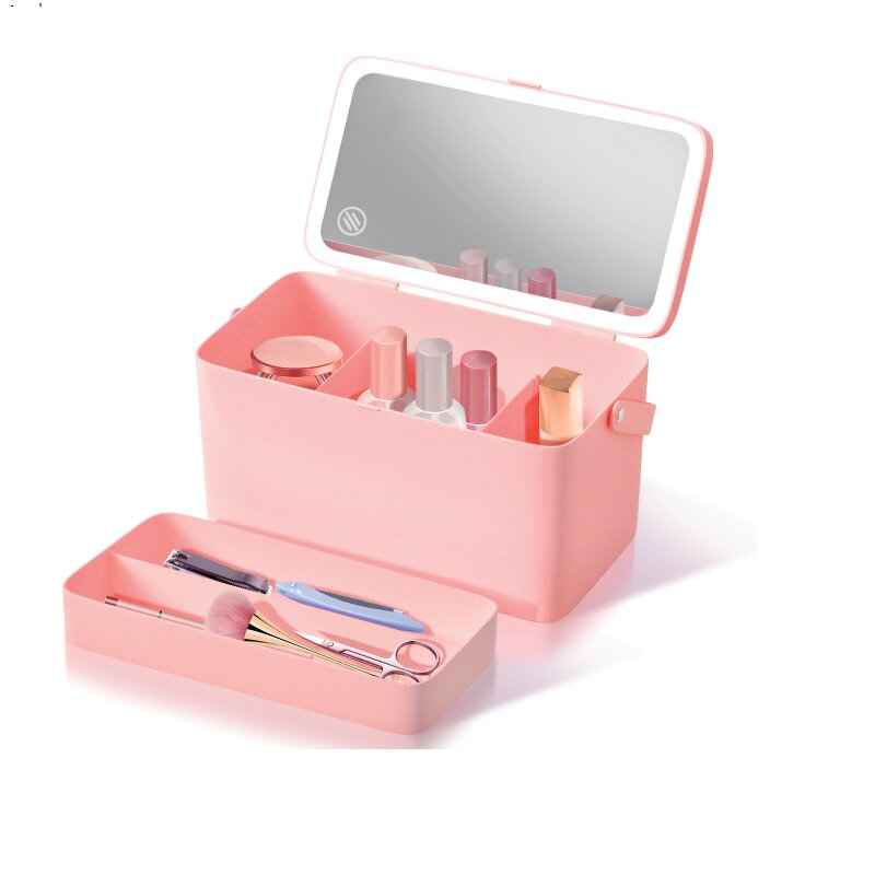 LED Makeup Mirror - Portable Type-C Rechargeable Touch Screen Brightness Adjustable