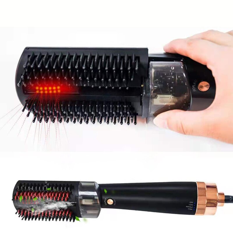 Infrared Hot Comb Styler - PTC Heater LED Temp Frizz Smooth Hair Straightener Comb