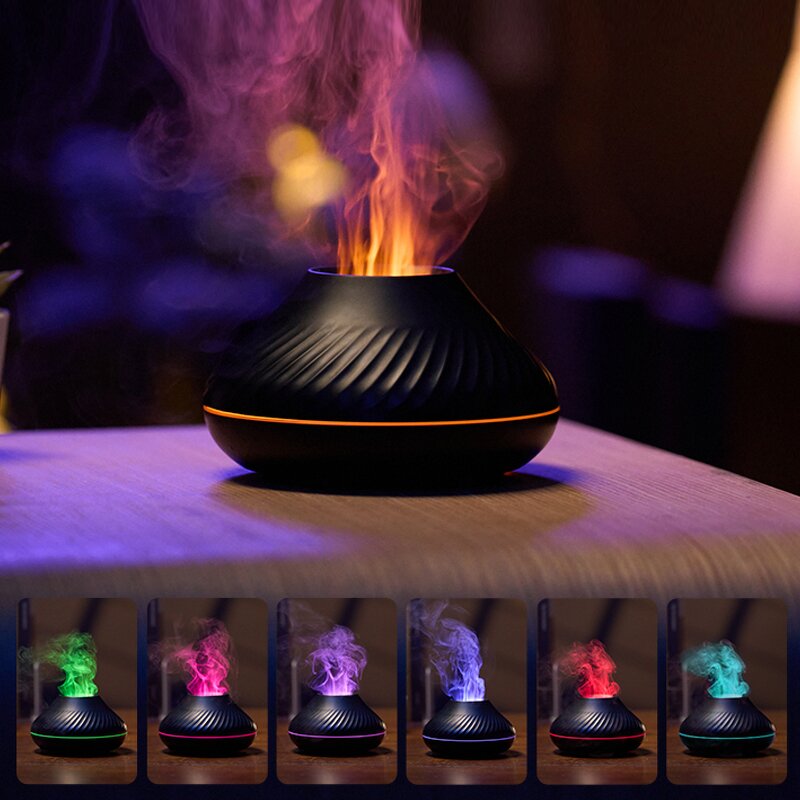 Ultrasonic Aromatherapy Diffuser - Household Flame Essential Oil 1 Year Warranty Humidifier