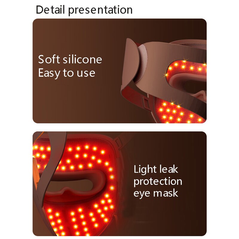 Red LED Face Mask - New Trending Red Light Therapy Acne Treatment 3D 360 Silicone Safe