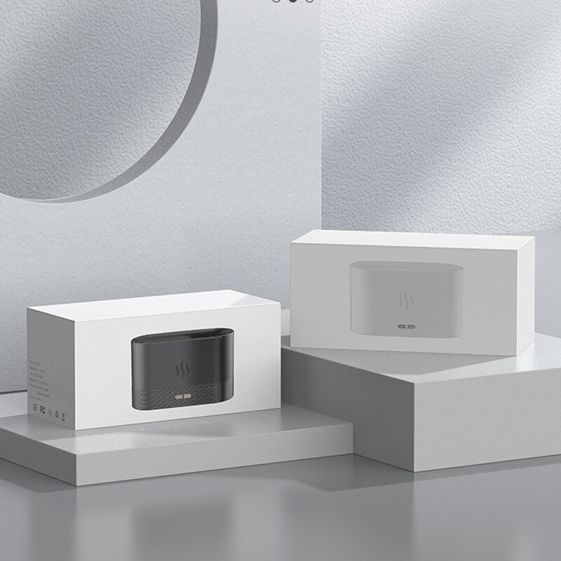 Mini Oil Diffuser - Portable 200ml Ultrasonic Flame Essential Oil Aromatherapy Plastic