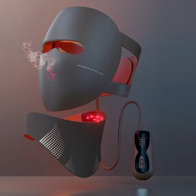 3C LED Face Neck Mask - High Quality Silicone Light Therapy Ergonomic Home Travel