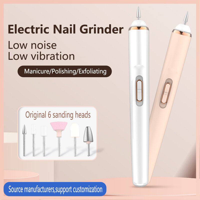 6-Head Nail Drill - Portable Professional Low Noise Lightweight Plastic Home Salon Use