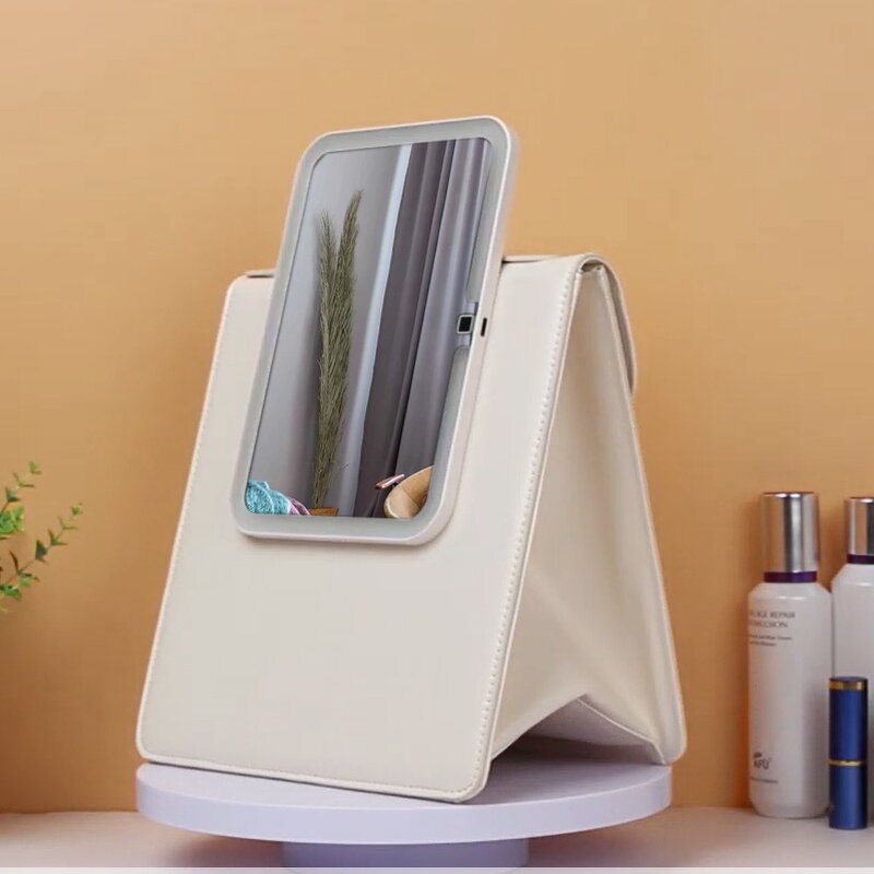 Bronze LED Makeup Mirror - Popular Rechargeable Foldable Tabletop Home Beauty Equipment