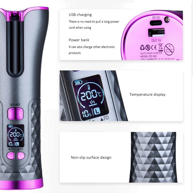 3133C Hair Curler - Wholesale Cordless PTC Ceramic Heatless Home Beauty Styling Tool