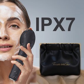 2502 Silicone Facial Cleanser - Mini Electric LED Ultrasonic Waterproof Black Home Use