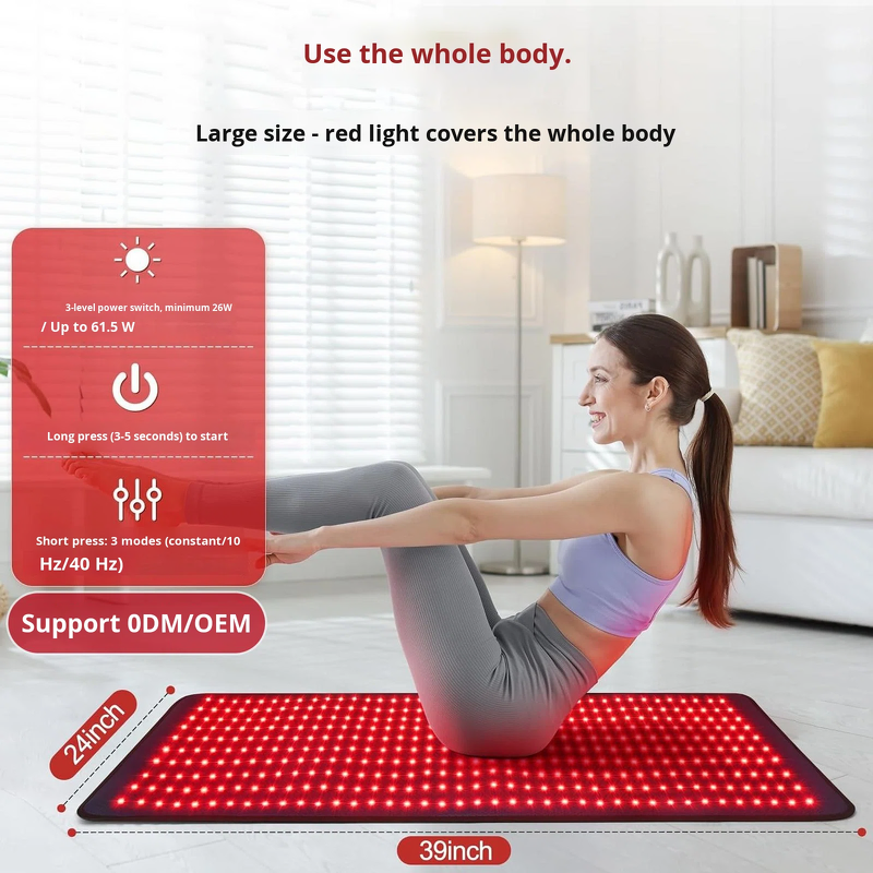 Red Light Therapy Mat - 39"X24" 400LED 660nm/850nm Infrared Medical Back Shoulder Relief