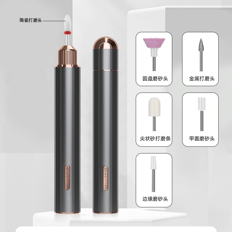 Electric Nail Drill Pen - 2024 Portable 20K PRM Low Noise Home Salon Nail Polish Tool