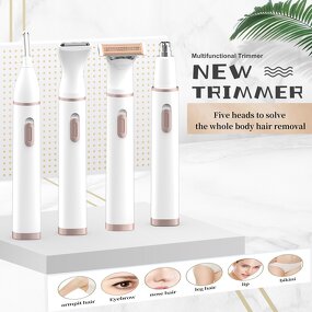 4 in 1 Women's Trimmer - Painless Eyebrow Face Body USB Waterproof Household Remover