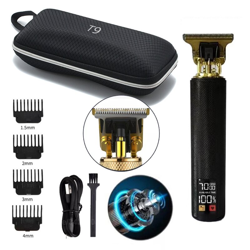 Cordless Hair Trimmer - High Quality Rechargeable Low Noise Stainless Steel Men Car Use