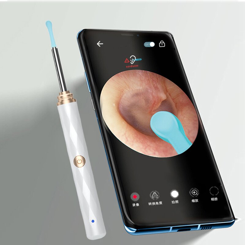 WIFI Electric Otoscope - Waterproof Wireless Video Camera Endoscope Ear Wax Removal