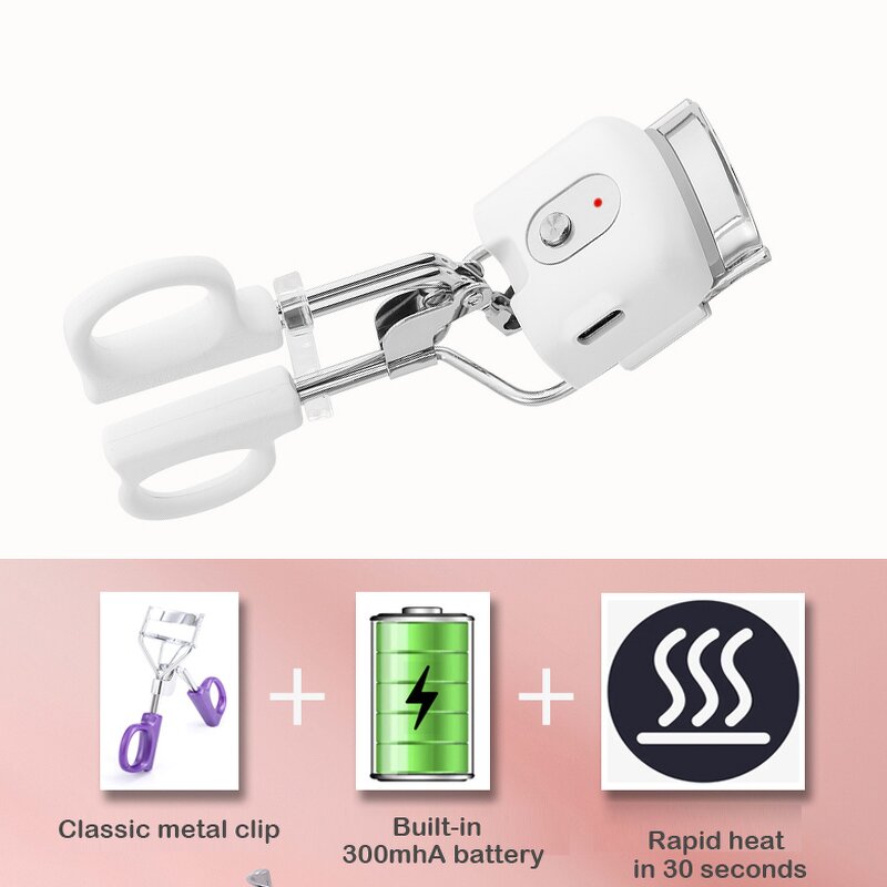 Mini Eyelash Curler - Private Label USB Charging Heated Dual Temp Control ABS Makeup
