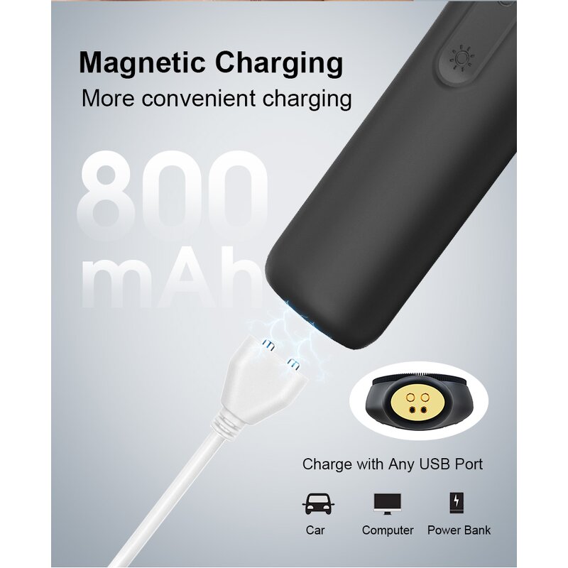 2502 Silicone Facial Cleanser - Mini Electric LED Ultrasonic Waterproof Black Home Use