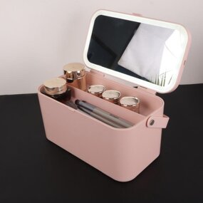 LED Makeup Mirror - Portable Type-C Rechargeable Touch Screen Brightness Adjustable