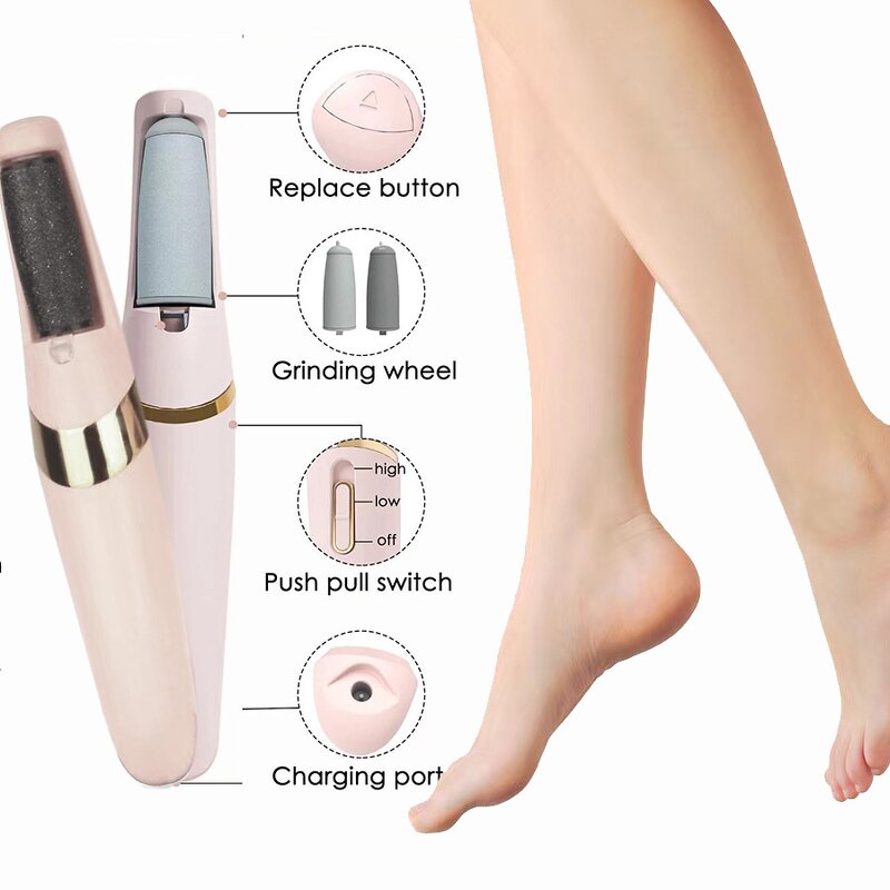 Electric Pedicure Roller Kit - ABS Smooth Callus Remover Smoother Feet Plastic Foot Care