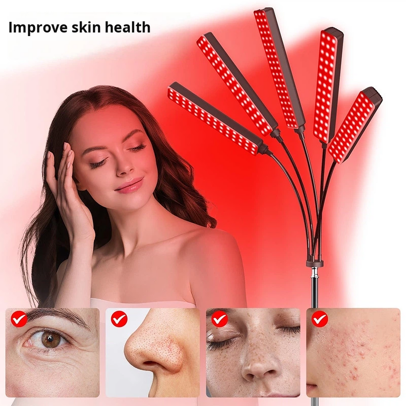 Red Infrared Therapy Device - 5 Heads with Stand 660nm&850nm Full Body Face Muscle