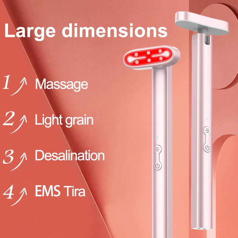 7 in 1 Facial Beauty Tool - Red Light EMS Microcurrent Skin Lifting Anti Wrinkle Face Neck