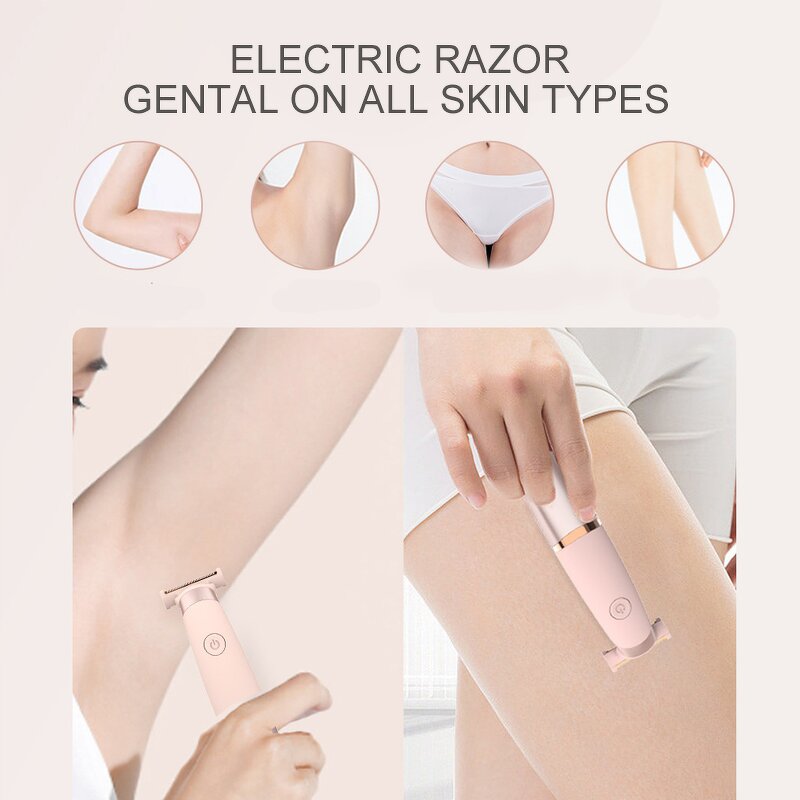 18k Body Hair Remover - Electric Rotating Disc USB Bikini Razor LED Eyebrow Trimmer