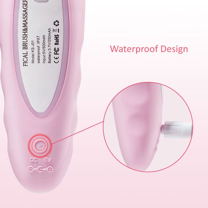 Silicone Facial Cleansing Brush - Handheld UK Plug Pore Unclogging Delicate Face Use