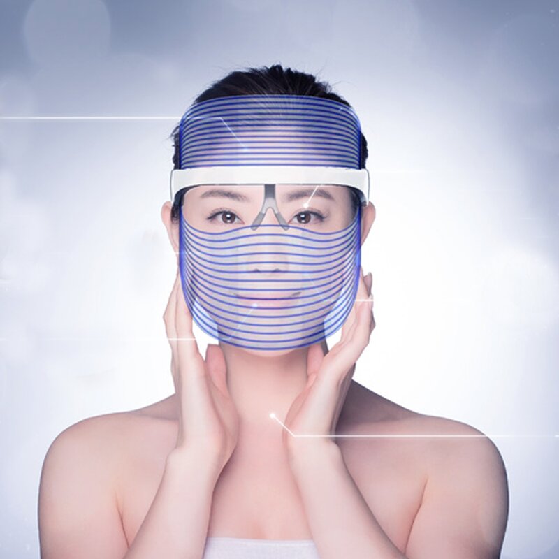 7-Color LED Face Mask - ABS Wireless Korean Photon Red Blue Facial Neck Skin Care