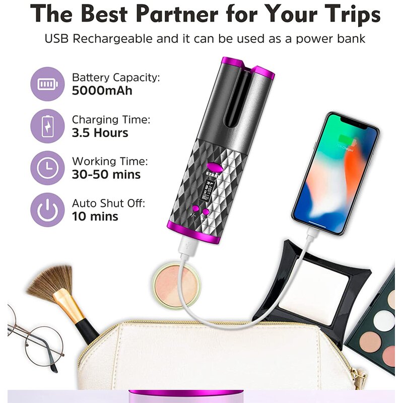 3133 Curling Iron - Preset Temp Healthy Shiny Curls Waves Various Hair Texture Styling